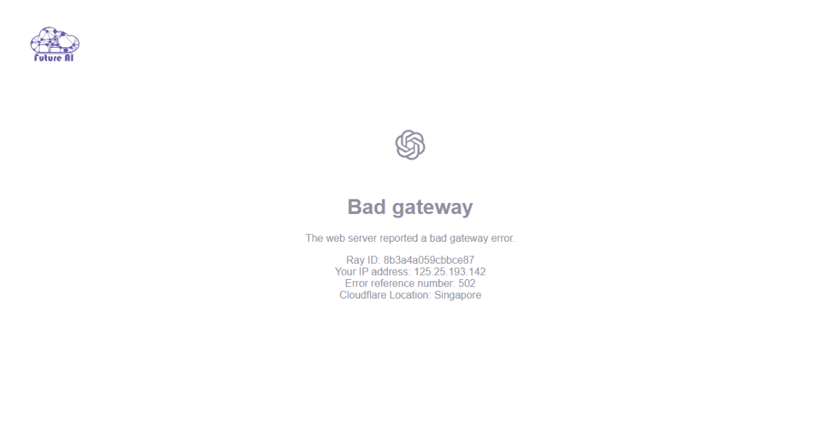 Bad Gateway Error 502 Bad Gateway error
