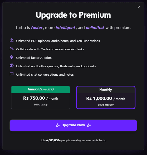 TurboLearn AI Plan TurboLearn AI Plan
