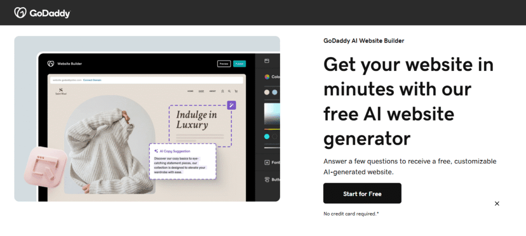 GoDaddy AI Website Builder 