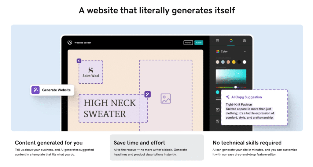 GoDaddy AI Website Builder 