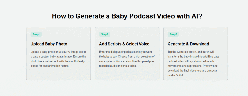Dreamface AI Baby Podcast Tool Dreamface AI Baby Podcast Tool