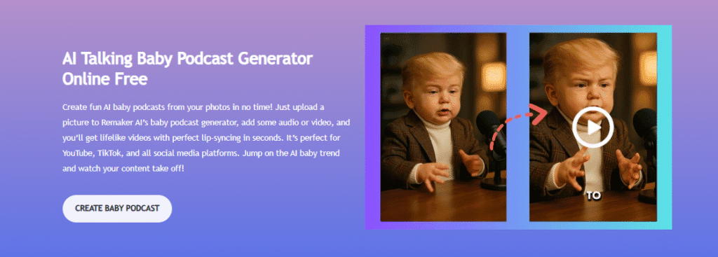 Remaker AI Talking Baby Podcast Remaker AI Talking Baby Podcast